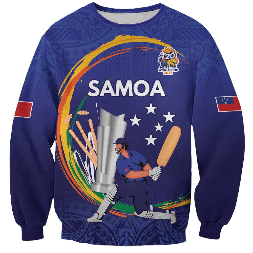 Custom Cricket Samoa East Asia-Pacific Sweatshirt Samoa Storming the Limits LT9 Unisex Blue - Polynesian Pride