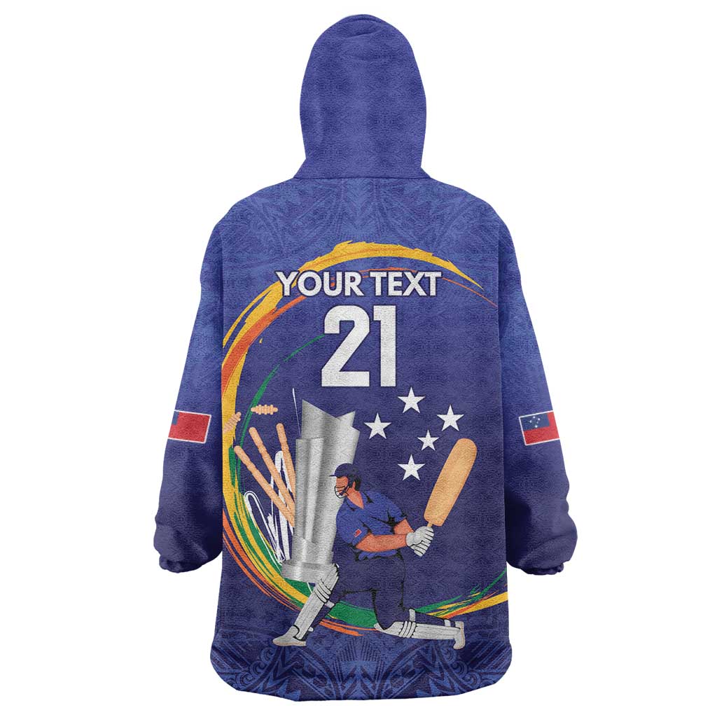 Custom Cricket Samoa East Asia-Pacific Wearable Blanket Hoodie Samoa Storming the Limits LT9 - Polynesian Pride