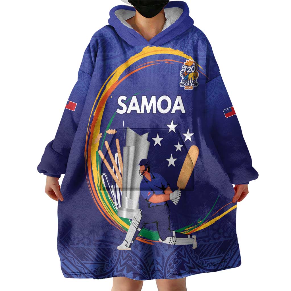 Custom Cricket Samoa East Asia-Pacific Wearable Blanket Hoodie Samoa Storming the Limits LT9 - Polynesian Pride