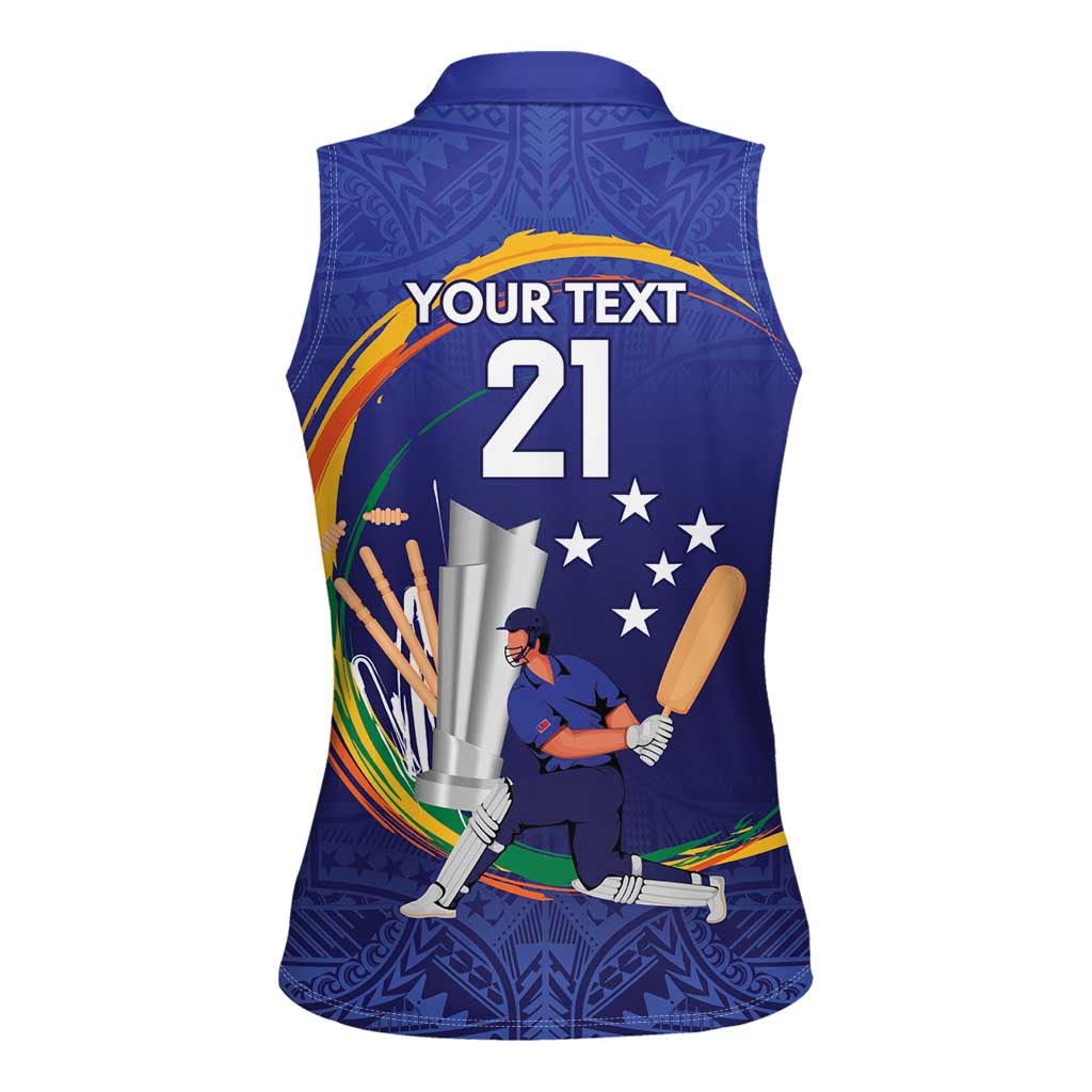 Custom Cricket Samoa East Asia-Pacific Women Sleeveless Polo Shirt Samoa Storming the Limits - Polynesian Pride