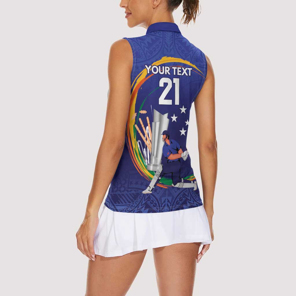 Custom Cricket Samoa East Asia-Pacific Women Sleeveless Polo Shirt Samoa Storming the Limits - Polynesian Pride