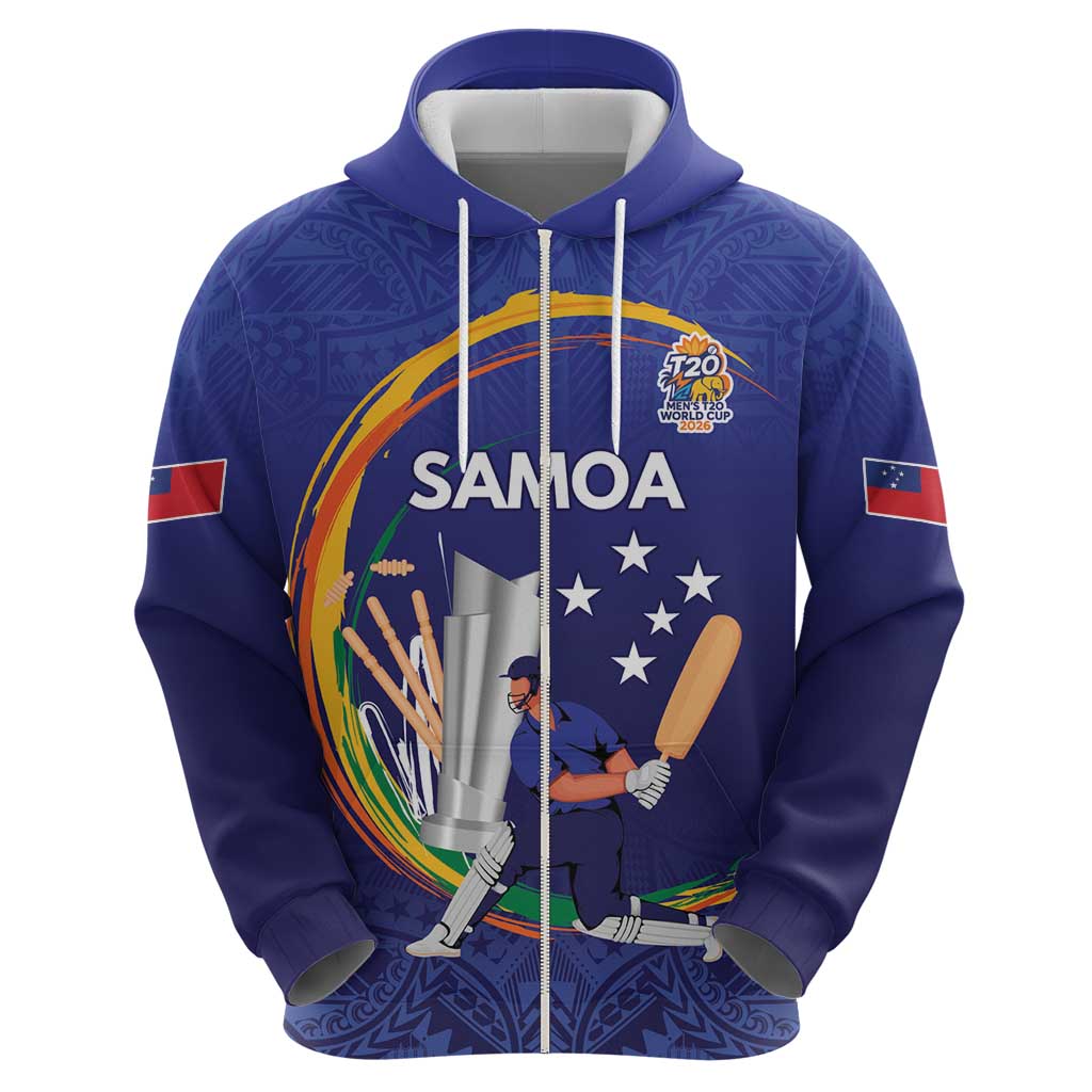 Custom Cricket Samoa East Asia-Pacific Zip Hoodie Samoa Storming the Limits LT9 - Polynesian Pride