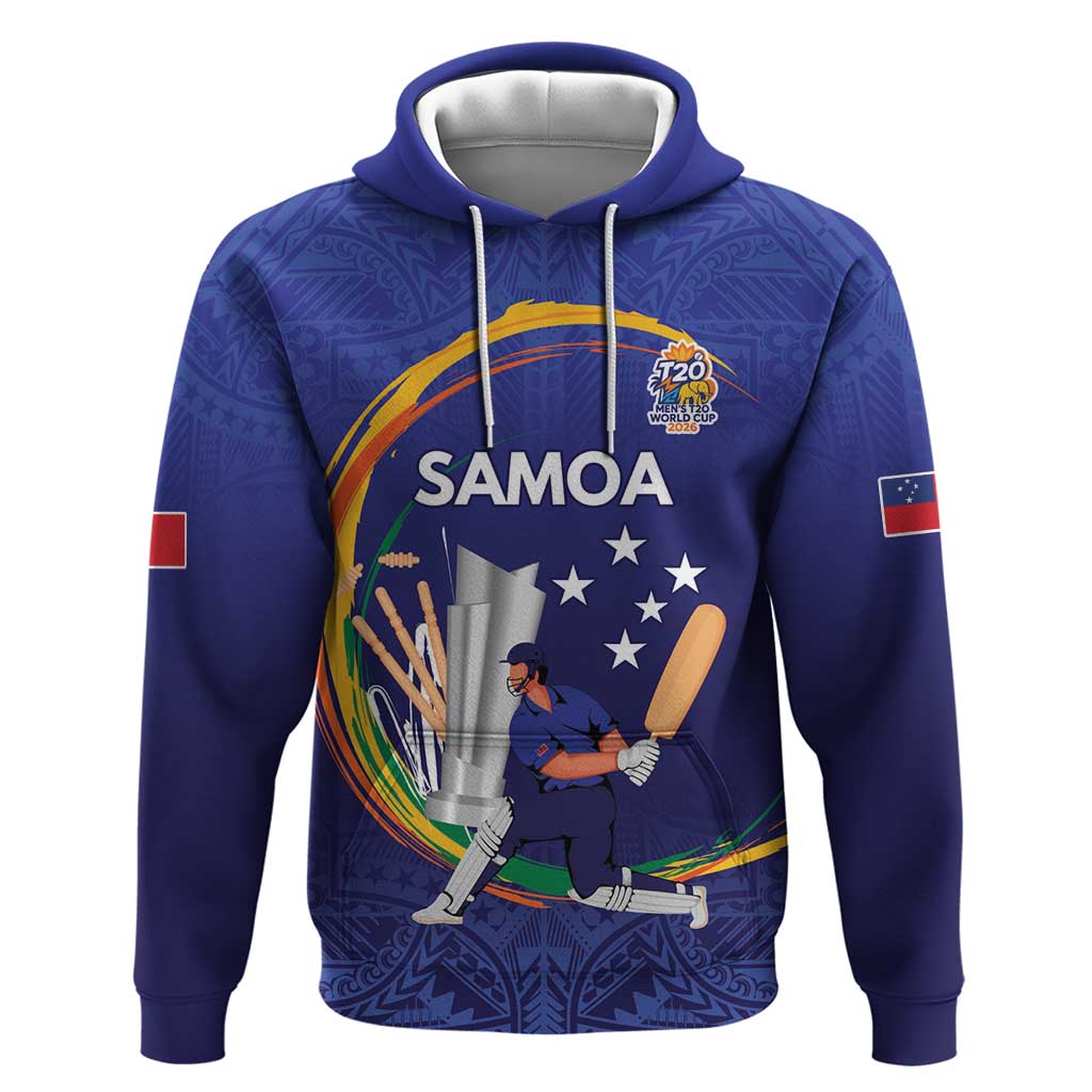 Custom Cricket Samoa East Asia-Pacific Zip Hoodie Samoa Storming the Limits LT9 Pullover Hoodie Blue - Polynesian Pride