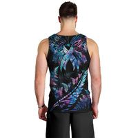 Personalised Polynesia Ribbon Butterflies Men Tank Top Silver Fern Breast Cancer With Papua Shell Pattern LT9 - Polynesian Pride