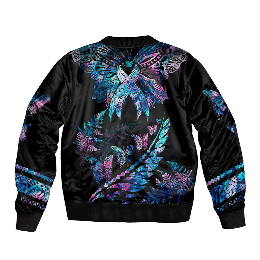 personalised-polynesia-ribbon-butterflies-sleeve-zip-bomber-jacket-silver-fern-breast-cancer-with-papua-shell-pattern