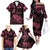 personalised-polynesian-turtle-ribbon-family-matching-off-shoulder-long-sleeve-dress-and-hawaiian-shirt-think-pink-breast-cancer-with-pacific-hibiscus