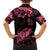 personalised-polynesian-turtle-ribbon-family-matching-off-shoulder-short-dress-and-hawaiian-shirt-think-pink-breast-cancer-with-pacific-hibiscus