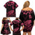 personalised-polynesian-turtle-ribbon-family-matching-off-shoulder-short-dress-and-hawaiian-shirt-think-pink-breast-cancer-with-pacific-hibiscus