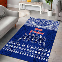 Toa Samoa Christmas Area Rug Samoa Siva Tau Manuia Le Kerisimasi Blue Vibe LT9 - Polynesian Pride