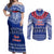 Toa Samoa Christmas Couples Matching Off Shoulder Maxi Dress and Long Sleeve Button Shirt Samoa Siva Tau Manuia Le Kerisimasi Blue Vibe LT9 Blue - Polynesian Pride