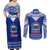 Toa Samoa Christmas Couples Matching Off Shoulder Maxi Dress and Long Sleeve Button Shirt Samoa Siva Tau Manuia Le Kerisimasi Blue Vibe LT9 - Polynesian Pride