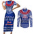 Toa Samoa Christmas Couples Matching Short Sleeve Bodycon Dress and Long Sleeve Button Shirt Samoa Siva Tau Manuia Le Kerisimasi Blue Vibe LT9 Blue - Polynesian Pride