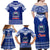 Toa Samoa Christmas Family Matching Off Shoulder Maxi Dress and Hawaiian Shirt Samoa Siva Tau Manuia Le Kerisimasi Blue Vibe LT9 - Polynesian Pride