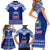 Toa Samoa Christmas Family Matching Short Sleeve Bodycon Dress and Hawaiian Shirt Samoa Siva Tau Manuia Le Kerisimasi Blue Vibe LT9 - Polynesian Pride