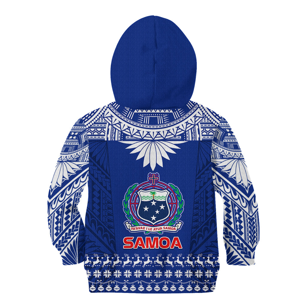 Toa Samoa Christmas Kid Hoodie Samoa Siva Tau Manuia Le Kerisimasi Blue Vibe LT9 - Polynesian Pride