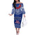 Toa Samoa Christmas Off The Shoulder Long Sleeve Dress Samoa Siva Tau Manuia Le Kerisimasi Blue Vibe LT9 Women Blue - Polynesian Pride