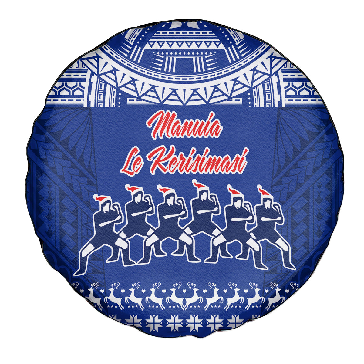Toa Samoa Christmas Spare Tire Cover Samoa Siva Tau Manuia Le Kerisimasi Blue Vibe LT9 - Polynesian Pride
