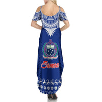 Toa Samoa Christmas Summer Maxi Dress Samoa Siva Tau Manuia Le Kerisimasi Blue Vibe LT9 - Polynesian Pride