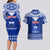 Personalised Toa Samoa Christmas Couples Matching Long Sleeve Bodycon Dress and Hawaiian Shirt Samoa Siva Tau Manuia Le Kerisimasi Blue Vibe LT9 - Polynesian Pride