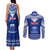 Personalised Toa Samoa Christmas Couples Matching Tank Maxi Dress and Long Sleeve Button Shirt Samoa Siva Tau Manuia Le Kerisimasi Blue Vibe LT9 - Polynesian Pride