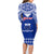 Personalised Toa Samoa Christmas Family Matching Long Sleeve Bodycon Dress and Hawaiian Shirt Samoa Siva Tau Manuia Le Kerisimasi Blue Vibe LT9 - Polynesian Pride