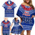 Personalised Toa Samoa Christmas Family Matching Off Shoulder Short Dress and Hawaiian Shirt Samoa Siva Tau Manuia Le Kerisimasi Blue Vibe LT9 - Polynesian Pride