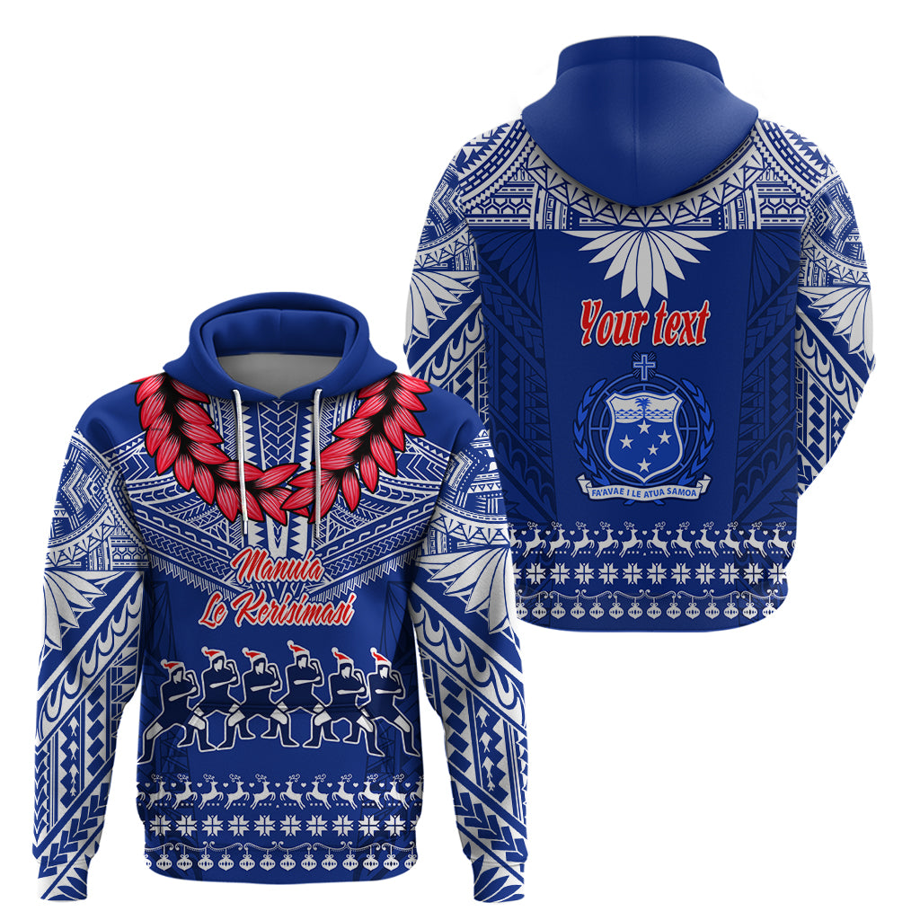 Personalised Toa Samoa Christmas Hoodie Samoa Siva Tau Manuia Le Kerisimasi Blue Vibe LT9 - Polynesian Pride