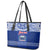 Personalised Toa Samoa Christmas Leather Tote Bag Samoa Siva Tau Manuia Le Kerisimasi Blue Vibe LT9 - Polynesian Pride