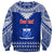 Personalised Toa Samoa Christmas Sweatshirt Samoa Siva Tau Manuia Le Kerisimasi Blue Vibe LT9 - Polynesian Pride