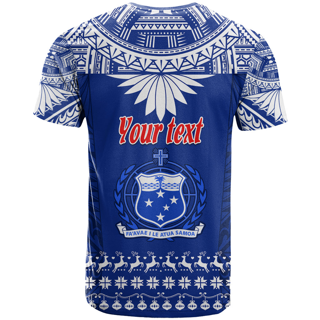 Personalised Toa Samoa Christmas T Shirt Samoa Siva Tau Manuia Le Kerisimasi Blue Vibe LT9 - Polynesian Pride