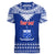 Personalised Toa Samoa Christmas Women V Neck T Shirt Samoa Siva Tau Manuia Le Kerisimasi Blue Vibe LT9 - Polynesian Pride