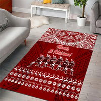 Toa Samoa Christmas Area Rug Samoa Siva Tau Manuia Le Kerisimasi Red Vibe LT9 - Polynesian Pride