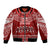 Toa Samoa Christmas Bomber Jacket Samoa Siva Tau Manuia Le Kerisimasi Red Vibe LT9 Unisex Red - Polynesian Pride