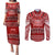 Toa Samoa Christmas Couples Matching Puletasi Dress and Long Sleeve Button Shirt Samoa Siva Tau Manuia Le Kerisimasi Red Vibe LT9 Red - Polynesian Pride