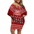 Toa Samoa Christmas Family Matching Off Shoulder Short Dress and Hawaiian Shirt Samoa Siva Tau Manuia Le Kerisimasi Red Vibe LT9 Mom's Dress Red - Polynesian Pride