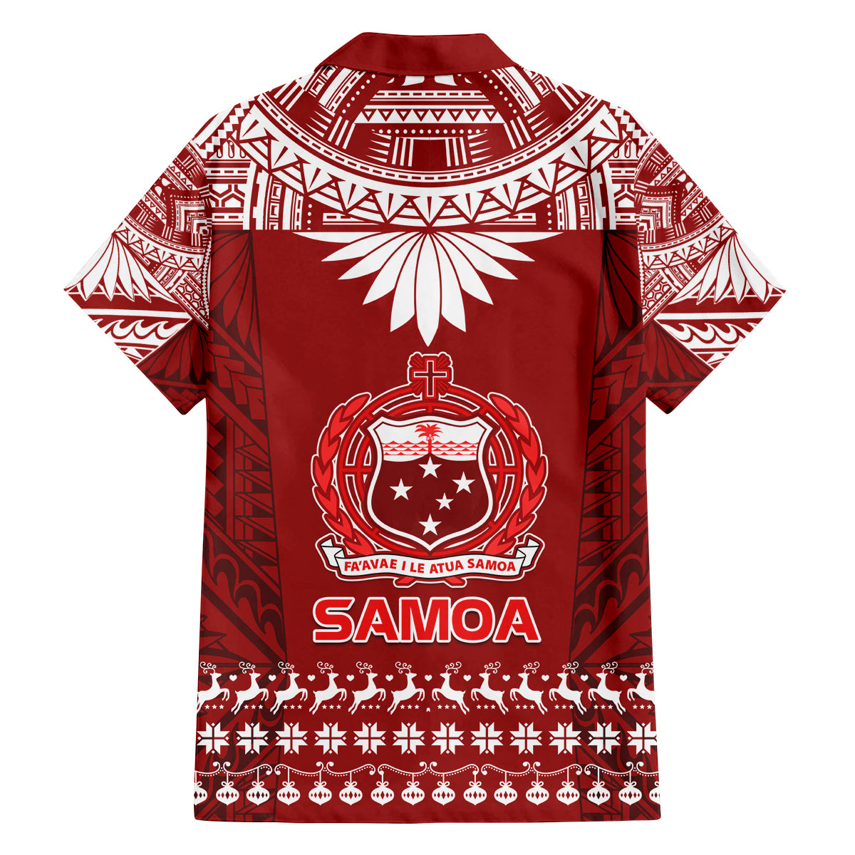 Toa Samoa Christmas Family Matching Puletasi Dress and Hawaiian Shirt Samoa Siva Tau Manuia Le Kerisimasi Red Vibe LT9 - Polynesian Pride
