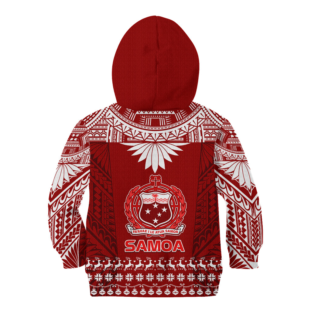 Toa Samoa Christmas Kid Hoodie Samoa Siva Tau Manuia Le Kerisimasi Red Vibe LT9 - Polynesian Pride
