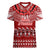 Toa Samoa Christmas Women V Neck T Shirt Samoa Siva Tau Manuia Le Kerisimasi Red Vibe LT9 Female Red - Polynesian Pride