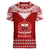 Toa Samoa Christmas Women V Neck T Shirt Samoa Siva Tau Manuia Le Kerisimasi Red Vibe LT9 - Polynesian Pride