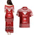 Personalised Toa Samoa Christmas Couples Matching Puletasi Dress and Hawaiian Shirt Samoa Siva Tau Manuia Le Kerisimasi Red Vibe LT9 - Polynesian Pride