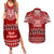 Personalised Toa Samoa Christmas Couples Matching Summer Maxi Dress and Hawaiian Shirt Samoa Siva Tau Manuia Le Kerisimasi Red Vibe LT9 Red - Polynesian Pride