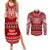 Personalised Toa Samoa Christmas Couples Matching Summer Maxi Dress and Long Sleeve Button Shirt Samoa Siva Tau Manuia Le Kerisimasi Red Vibe LT9 Red - Polynesian Pride