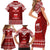 Personalised Toa Samoa Christmas Family Matching Short Sleeve Bodycon Dress and Hawaiian Shirt Samoa Siva Tau Manuia Le Kerisimasi Red Vibe LT9 - Polynesian Pride