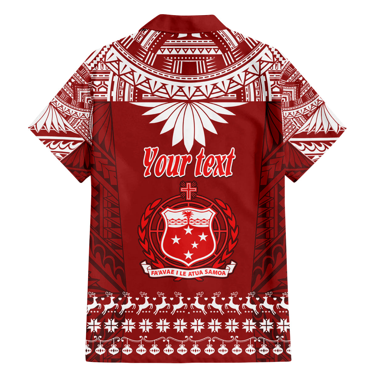 Personalised Toa Samoa Christmas Family Matching Tank Maxi Dress and Hawaiian Shirt Samoa Siva Tau Manuia Le Kerisimasi Red Vibe LT9 - Polynesian Pride