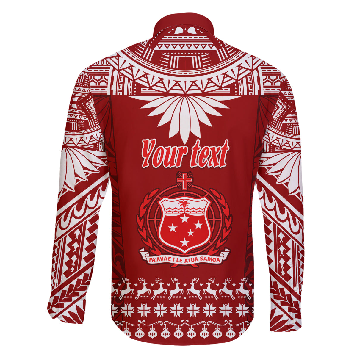 Personalised Toa Samoa Christmas Family Matching Tank Maxi Dress and Hawaiian Shirt Samoa Siva Tau Manuia Le Kerisimasi Red Vibe LT9 - Polynesian Pride