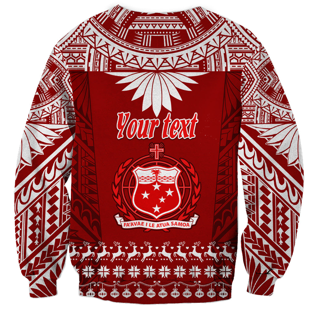 Personalised Toa Samoa Christmas Sweatshirt Samoa Siva Tau Manuia Le Kerisimasi Red Vibe LT9 - Polynesian Pride