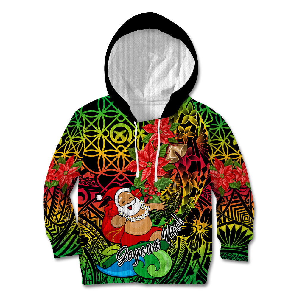 Personalised Vanuatu Joyeux Noel Kid Hoodie Christmas Santas God Yumi LT9 Hoodie Reggae - Polynesian Pride