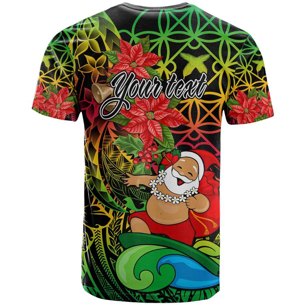 Personalised Vanuatu Joyeux Noel T Shirt Christmas Santas God Yumi LT9 - Polynesian Pride