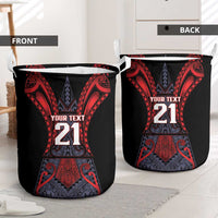 Custom New Zealand Laundry Basket Maori Kiwiana Pattern Tukutuku Motif LT9 - Polynesian Pride