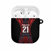 Custom New Zealand AirPods Case Maori Kiwiana Pattern Tukutuku Motif LT9 Red - Polynesian Pride